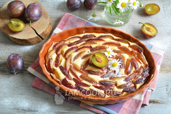 Фото творожной запеканки со сливами