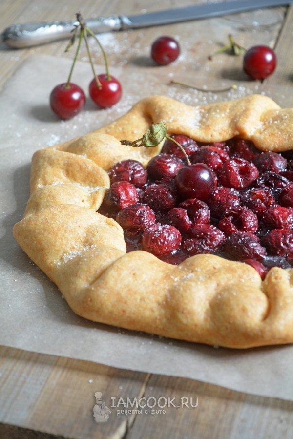 Рецепт творожной галеты с вишней