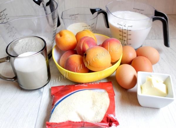 Ингредиенты для манника с абрикосами