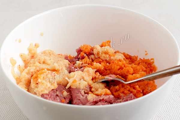 Фарш из мяса и овощей