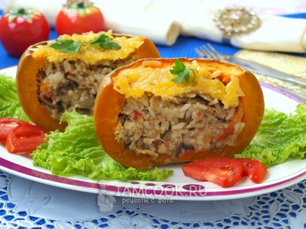 Фаршированная тыква, запечённая в духовке
