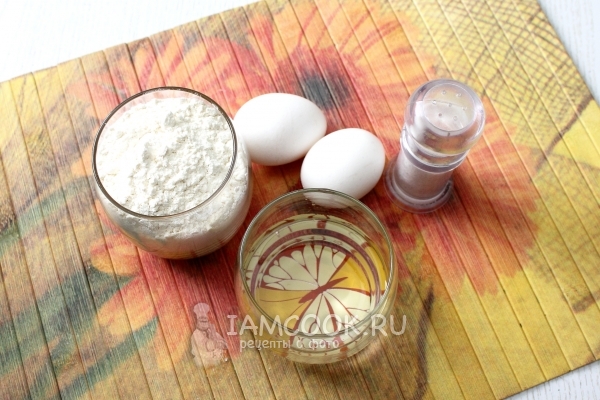 Ингредиенты для яичной лапши