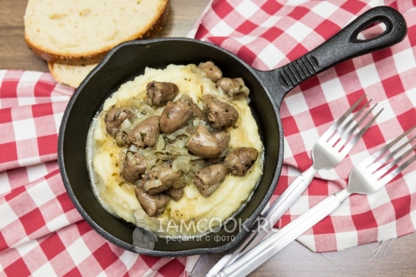 Фото тушеных куриных сердечек