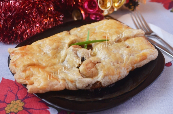 Конверты с курицей и грибами