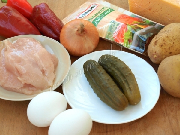 Ингредиенты для салата Красная шапочка