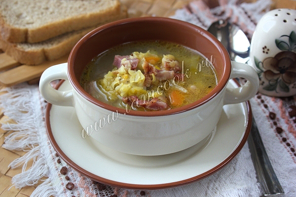 Рецепт горохового супа с копченостями