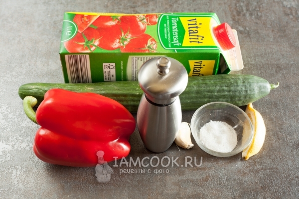 Ингредиенты для супа из томатного сока