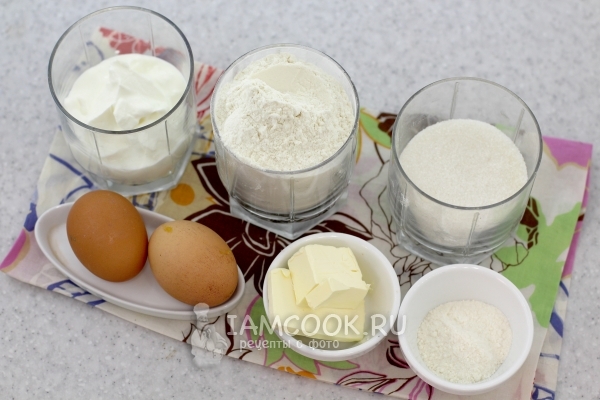 Ингредиенты для пышек на сметане в духовке