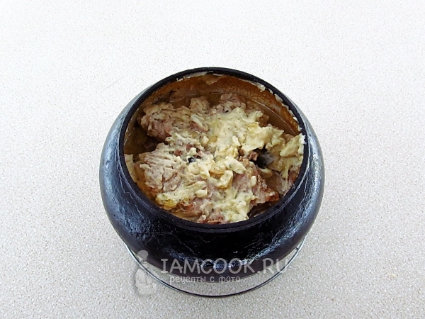 Переложить смесь в горшочек