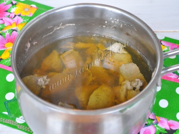 Печень говяжья отварная