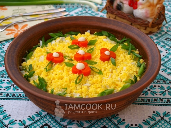 Рецепт салата «Мимоза» с горбушей