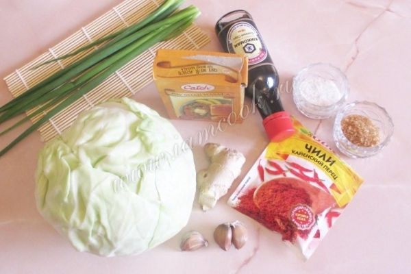 ингредиенты для закуски кимчи
