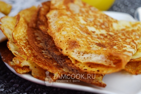 Рецепт тонких блинов на кефире, с дырочками