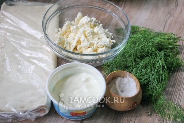 Ингредиенты для пирожков-сигар с творогом