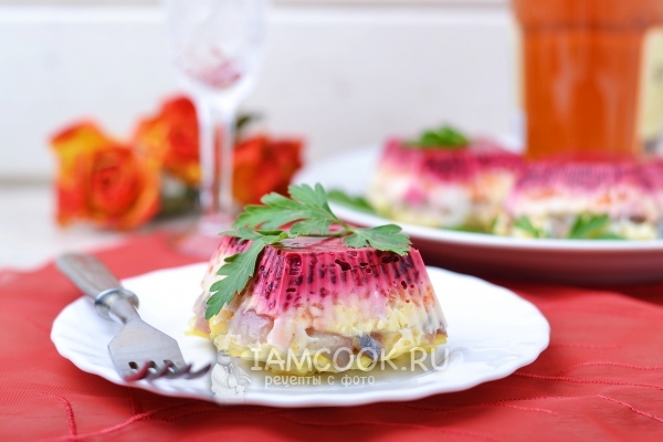 Фото селедки под шубой в желе