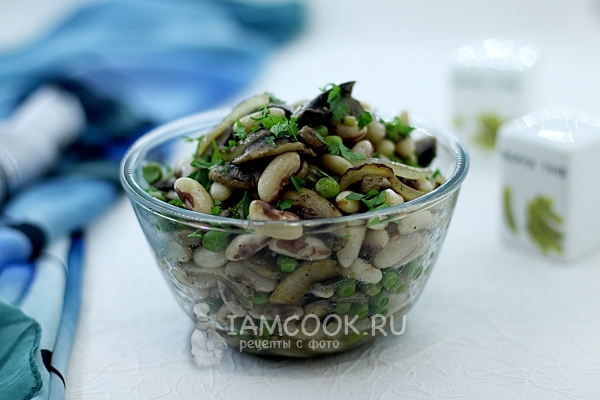 Фото постного салата с фасолью