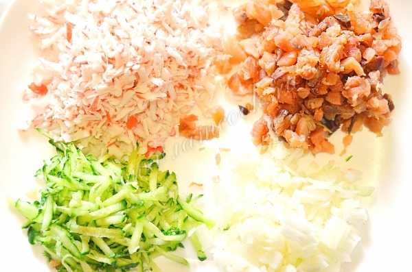 Подготовленные ингредиенты для салата