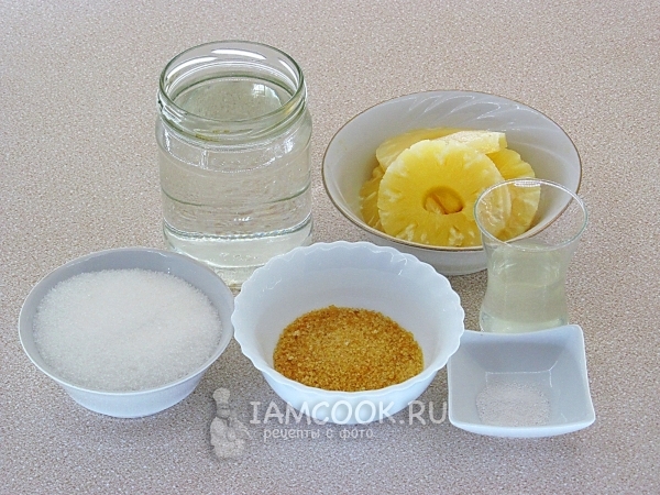 Ингредиенты для мусса из ананасов