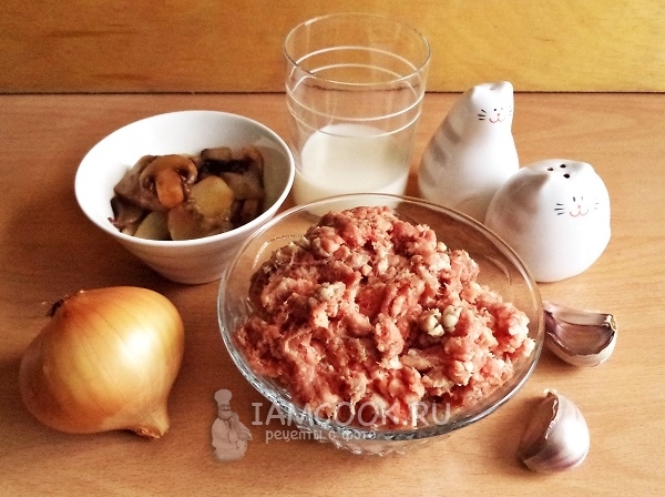 Ингредиенты для котлет с грибами в духовке
