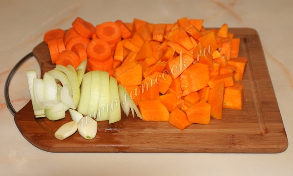 Овощи для супа-пюре из тыквы