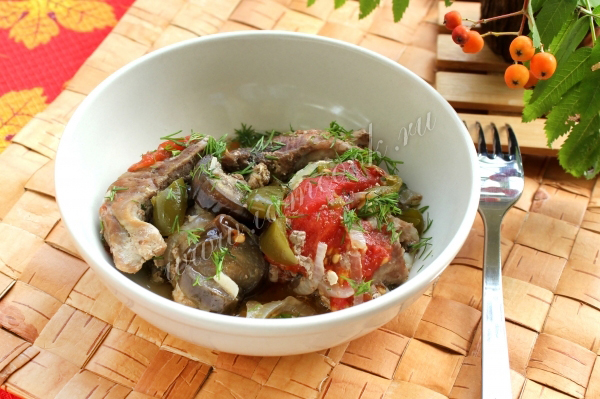 Рецепт баклажанов с мясом в мультиварке