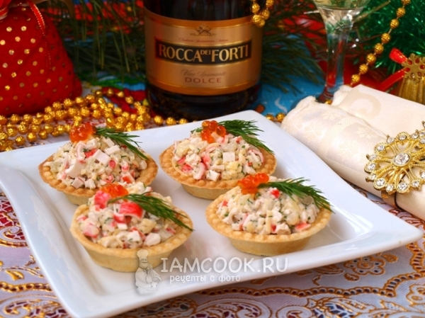 Рецепт тарталеток с крабовыми палочками