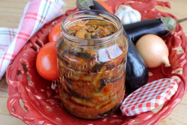 Рецепт баклажанов с фасолью на зиму