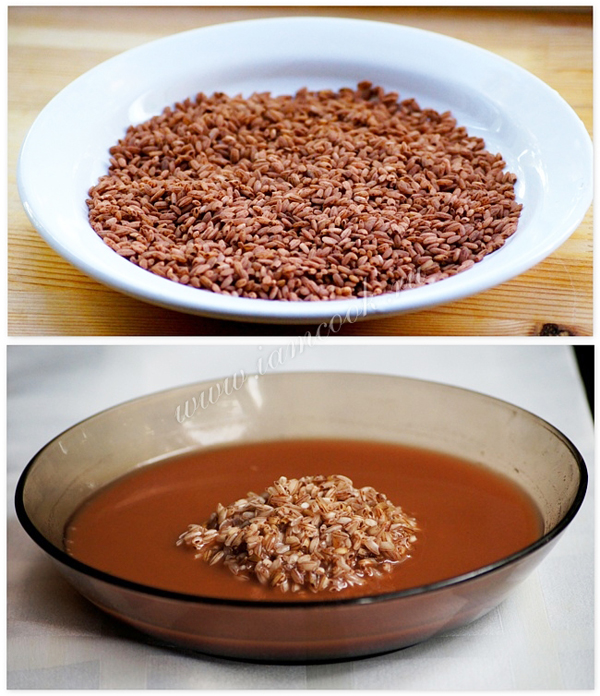 Замачивание коричневого риса