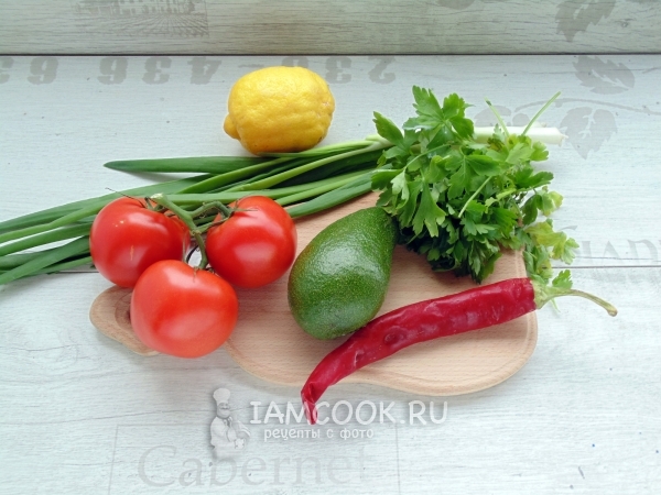 Ингредиенты для мексиканской закуски из авокадо