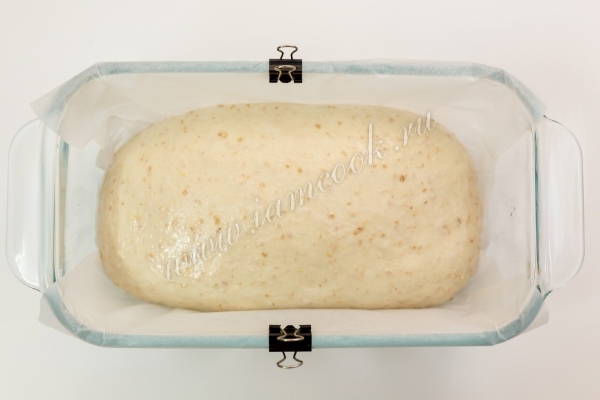 Тесто для пшеничного хлеба в форме