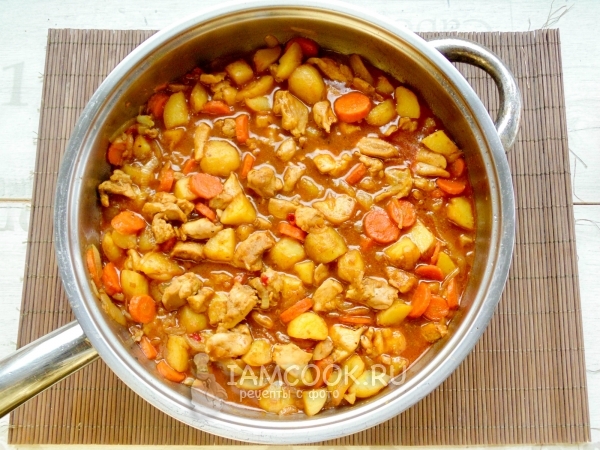 Потушить овощи с мясом