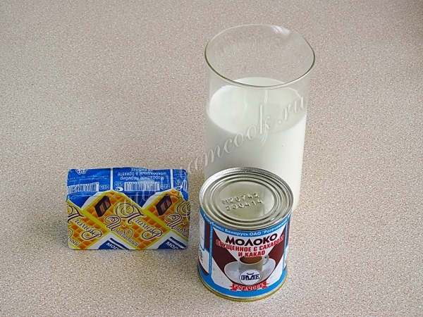 Ингредиенты для шоколадного коктейля