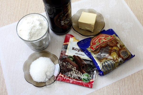 Ингредиенты для печенья на пиве