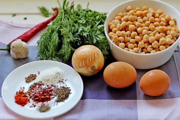 Ингредиенты для котлет из нута