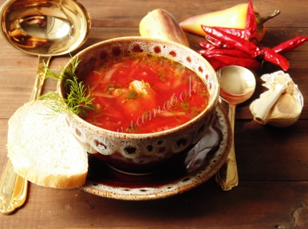 домашний борщ на свинине