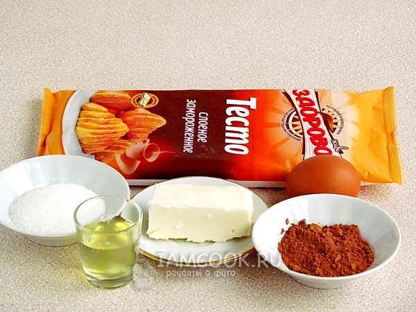 Ингредиенты для слоёных пирожных «Башенки» с шоколадным кремом