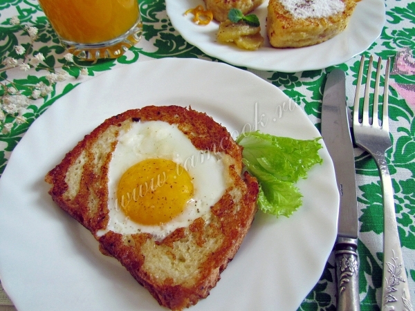 Рецепт французских тостов в виде сердца