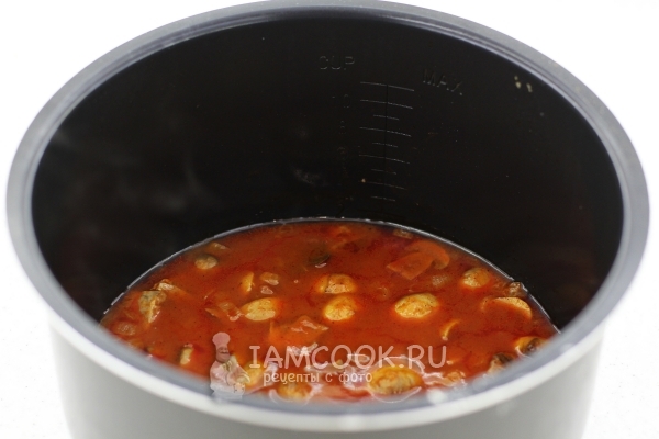 Тушение свиного сердца с грибами