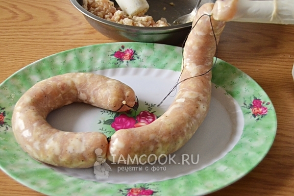 Наполнить кишку фаршем