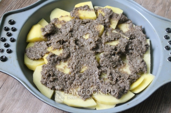 Выложить грибную массу