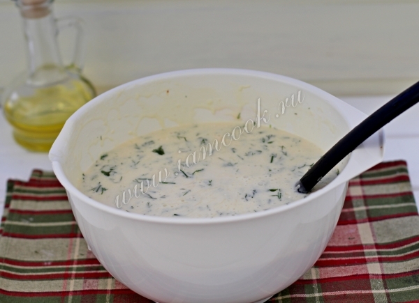 сырное тесто для блинов с зеленью