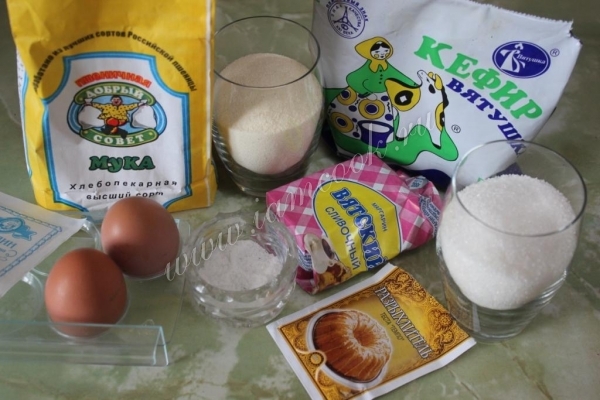 Ингредиенты для манника в микроволновке