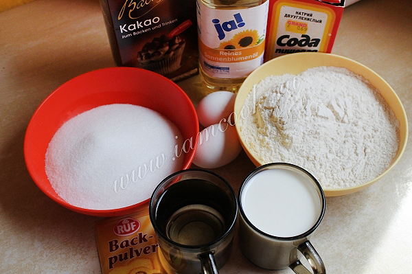 Ингредиенты для торта «Шоколад на кипятке»