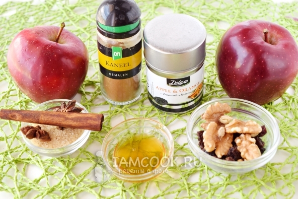 Ингредиенты для печеных яблок в микроволновке