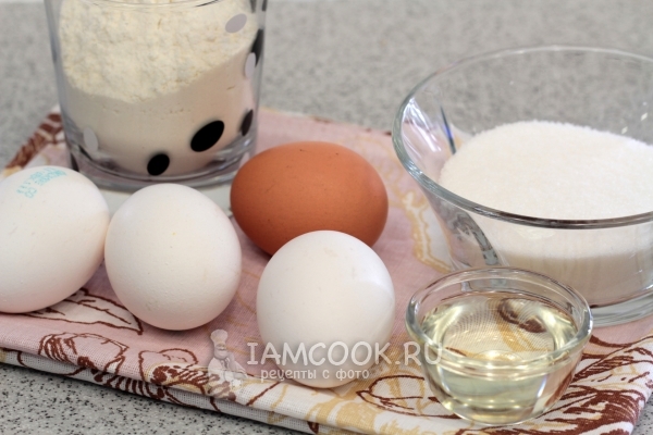 Ингредиенты для ванильного бисквита на кипятке