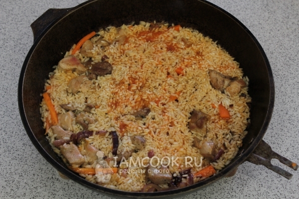 Потушить рис