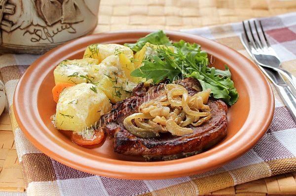 Антрекот из свинины в духовке