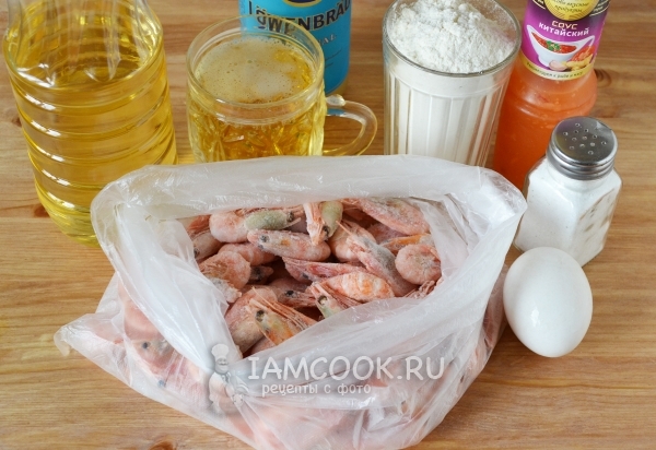 Ингредиенты для креветок в кляре