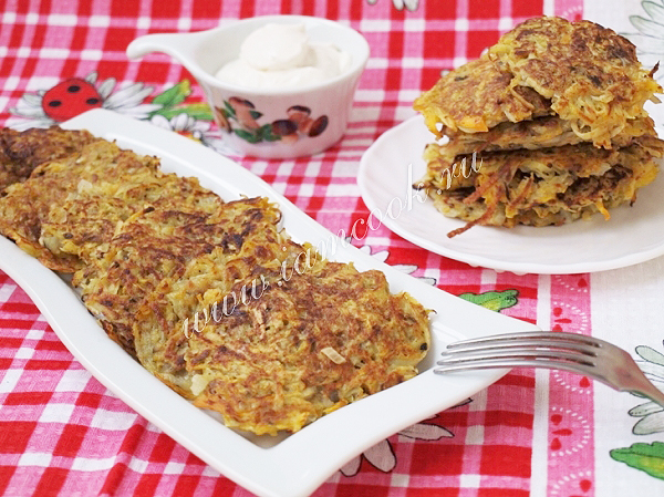 Оладьи из тыквы и картофеля
