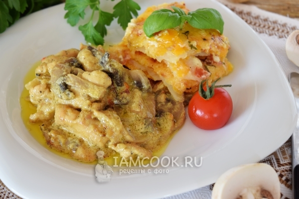Рецепт куриного филе в грибном соусе